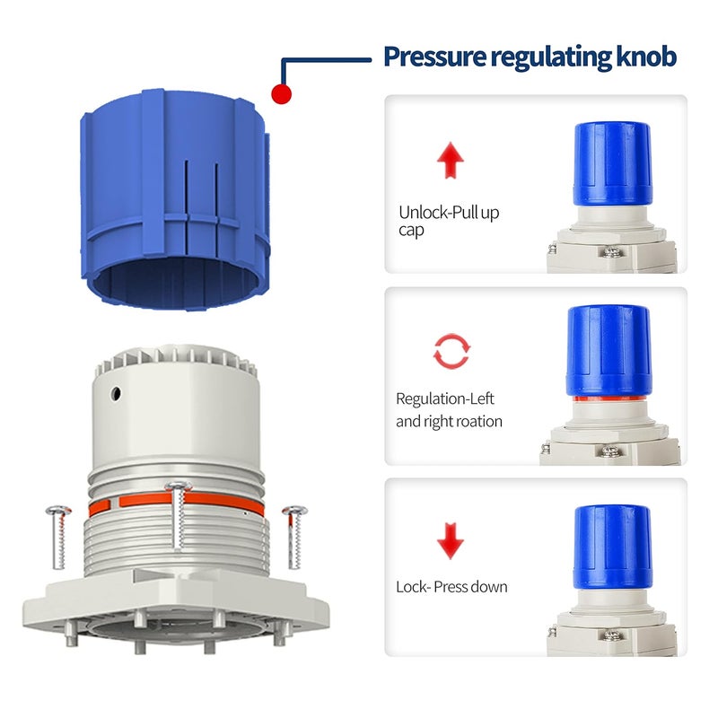 BLCH 3/8" NPT Air Compressor Filter - Double Compressed Air Dryer Air Compressor Regulator AC3000-03 Semi-Auto Drain Poly Bowl Gauge 0-160 PSI Brass - Image 4
